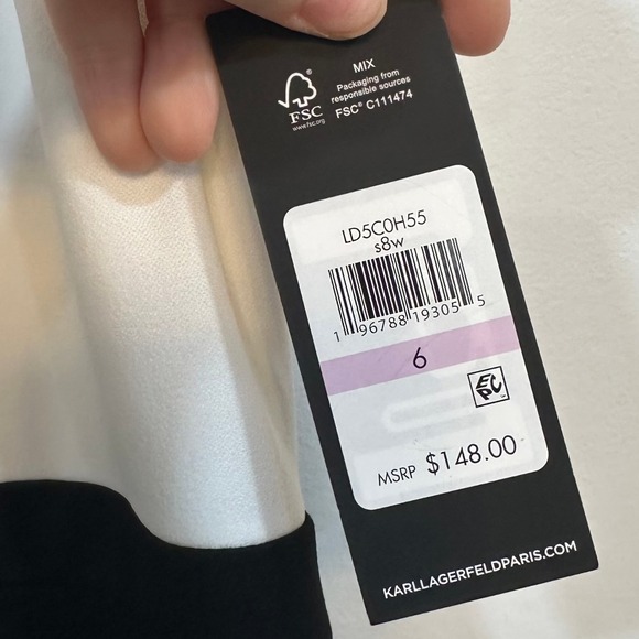 Karl Lagerfeld Womens Dress 6 NWT $148 Sleeveless Flounce Bow Ruffle Event - Picture 5 of 10